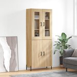 vidaXL Buffet haut Chêne sonoma 69 5x34x180 cm Bois d'ingénierie