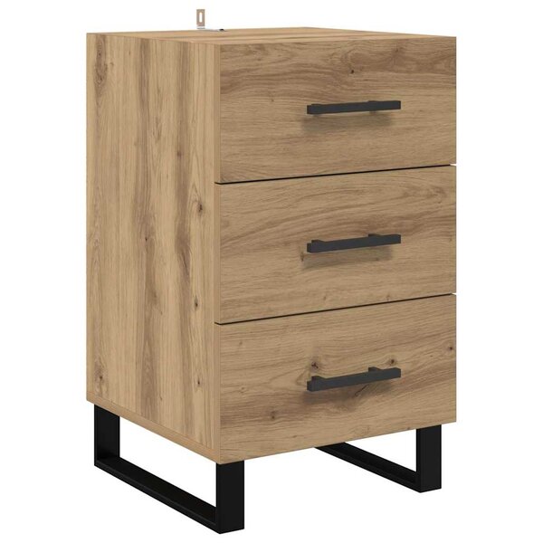vidaXL Cabinet de chevet avec tiroir Chêne artisanal 40 x 40 x 66 cm