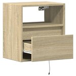 vidaXL Meubles TV muraux lumières LED 2 Pièces chêne sonoma 41x31x45 cm