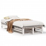 vidaXL Cadre de lit sans matelas blanc 90x190 cm bois de pin massif