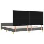 vidaXL Cadre de lit avec tête de lit Gris foncé 200 x 200 cm tissu