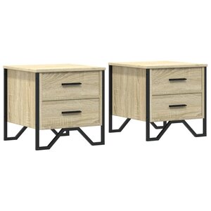 vidaXL Tables de chevet 2 Pièces chêne sonoma 40x41x40 cm bois ingénierie
