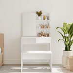 vidaXL Coiffeuse avec miroir Blanc brillant 74 5x40x141 cm