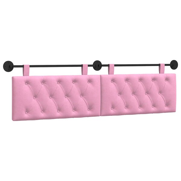 vidaXL Tête de lit suspendue Rose Tissu