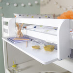 Etagère suspendue blanche en bois 83cm à fixer à un lit