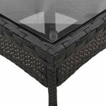 vidaXL Ensemble à manger de jardin et coussins 3 Pièces noir rotin verre