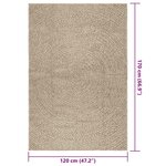 vidaXL Tapis ZIZUR beige 120x170 cm aspect de jute intérieur extérieur
