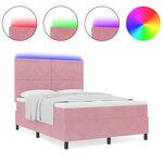 vidaXL Lit à ressorts avec matelas Rose 160 x 200 cm Velours