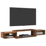 vidaXL Meuble TV mural Montage mural Bois ancien 140 x 28 x 21 cm