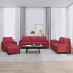 vidaXL Ensemble de canapés 4 Pièces et coussins Rouge bordeaux Similicuir