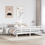 vidaXL Cadre de lit avec tête de lit sans matelas blanc 180x200 cm