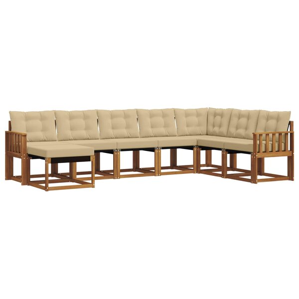 vidaXL Ensemble de canapés d'extérieur 8 pc Naturel et Beige