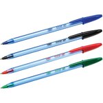 Pochette de 4 stylos Cristal Soft Bleu Noir Rouge Vert BIC