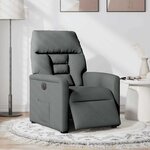 vidaXL Fauteuil inclinable électrique Gris foncé Tissu