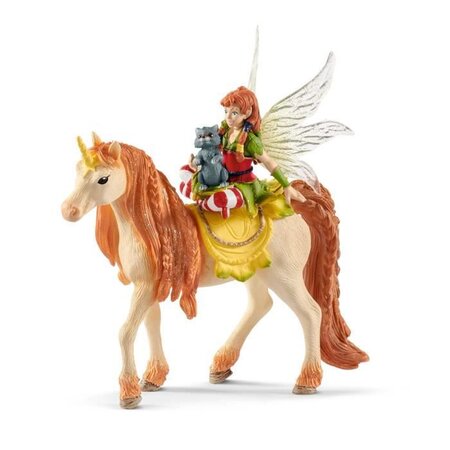 Schleich - figurine 70567 fée marween avec une licorne scintillante