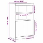 Buffet vidaXL avec lumières LED Chêne Artisan 60x37x100 cm