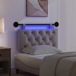 vidaXL Tête de lit suspendue Avec lumière LED Taupe Tissu