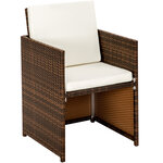 Tectake Salon de jardin NEW YORK 10 places avec 2 sets de housses + housse de protection, variante 2 - noir/marron