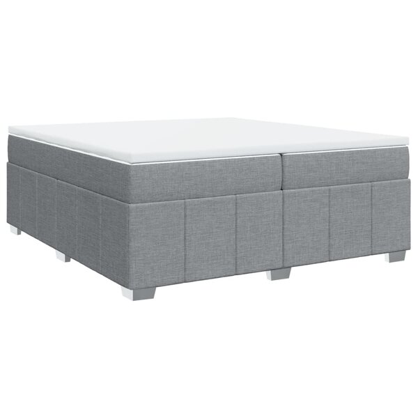 vidaXL Sommier à lattes de lit avec matelas Gris clair 200x200cm Tissu