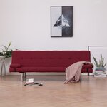 Vidaxl canapé-lit avec deux oreillers rouge bordeaux polyester