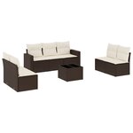 vidaXL Salon de jardin 8 Pièces avec coussins marron résine tressée