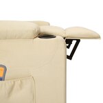 vidaXL Fauteuil électrique de massage Crème Tissu