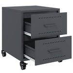 vidaXL Table de chevet anthracite 36x39x43 5 cm acier