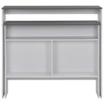 vidaXL Table de bar avec 2 dessus de table Blanc et gris 130x40x120 cm