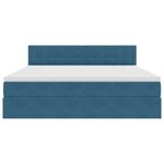 vidaXL Lit de Rangement avec matelas Bleu foncé 160 x 200 cm Velours