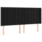 vidaXL Tête de lit à LED Noir 183x16x118/128 cm Velours