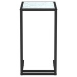 vidaXL Table d'appoint ordinateur Marbre blanc 50x35x65cm Verre trempé