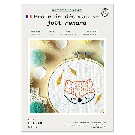 FRENCH KITS-Les French Kits - Broderie décorative - Renard-Kit créatif fabriqué avec amour en France