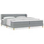 Lit avec sommier tapissier et matelas vidaXL - Gris clair  200x200 cm  Tissu