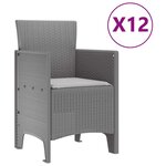 vidaXL Ensemble de salle à manger pour jardin 13 Pièces Gris clair