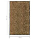 vidaXL Paillasson lavable Marron 90x150 cm