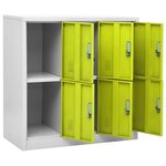 vidaXL Armoires à casiers 5 Pièces Gris clair et vert 90x45x92 5 cm Acier