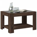 vidaXL Table basse avec LED chêne marron 73x53x45 cm bois d'ingénierie