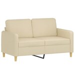 vidaXL Ensemble de canapés 4 Pièces avec coussins Crème Tissu
