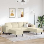 vidaXL Canapé Crème 250 x 188 x 76 cm Tissu en velours côtelé
