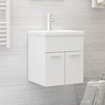 vidaXL Armoire d'évier avec lavabo intégré Blanc Bois d'ingénierie