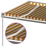 vidaXL Auvent manuel rétractable avec LED 6x3 m Jaune et blanc