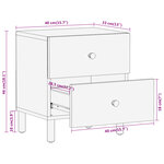 vidaXL Tables de chevet 2 Pièces 40x33x46 cm Bois d'acacia massif