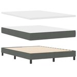 vidaXL Lit à ressorts avec matelas Gris foncé 140 x 200 cm tissu