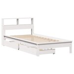 vidaXL Lit bibliothèque sans matelas blanc 75x190cm bois de pin massif