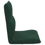 vidaXL Fauteuil de sol ajustable Vert foncé Velours