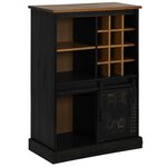 vidaXL Armoire à vin HALDEN casiers à vin porte coulissante noir pin
