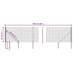 vidaXL Clôture en treillis métallique et ancrage anthracite 0 8x25 m