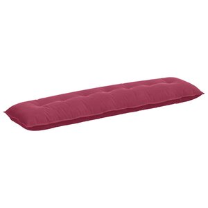vidaXL Coussin de Dos Bordeaux 200 x 50 cm Tissu en velours côtelé