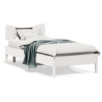 vidaXL Cadre de lit sans matelas blanc 100x200 cm bois de pin massif