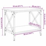 vidaXL Table d'appoint avec étagère avec stockage chêne artisanal 55 x 38 x 45 cm